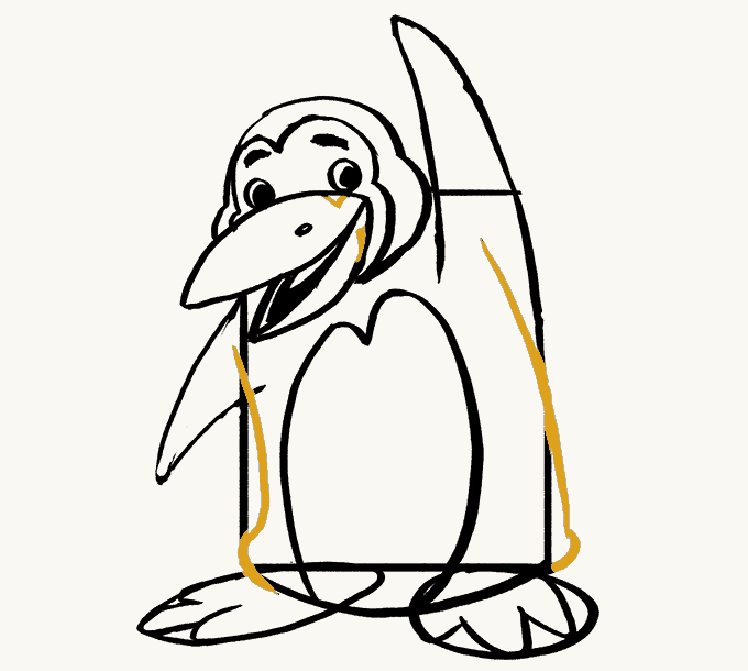 Cách vẽ Chim cánh cụt: Bước 18