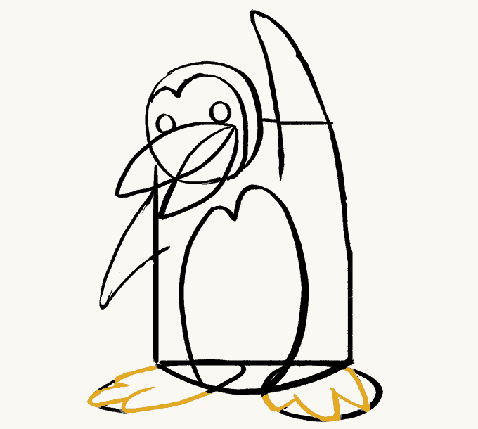 Cách vẽ Chim cánh cụt: Bước 13