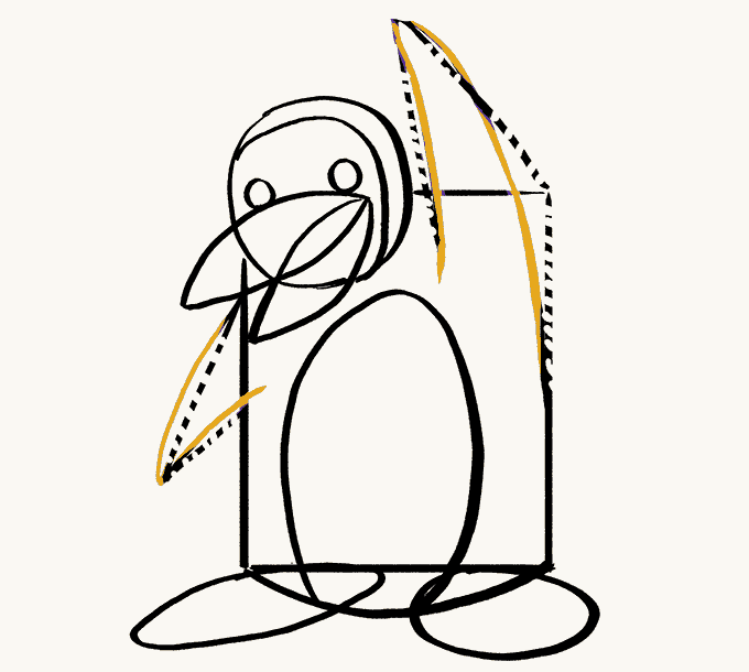 Cách vẽ Chim cánh cụt: Bước 11