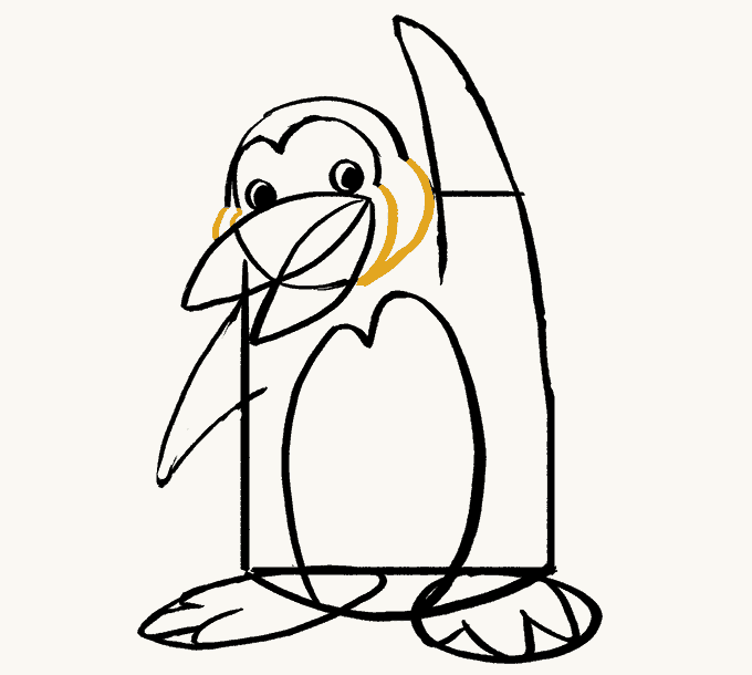 Cách vẽ Chim cánh cụt: Bước 15