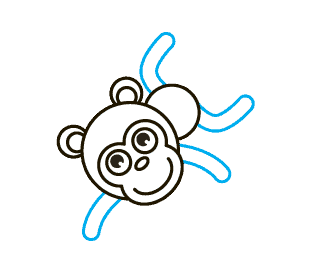 Cách vẽ hoạt hình Khỉ: Bước 8
