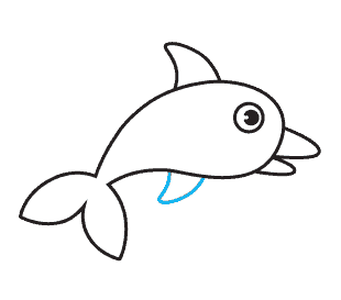 Cách vẽ cá heo: Bước 6