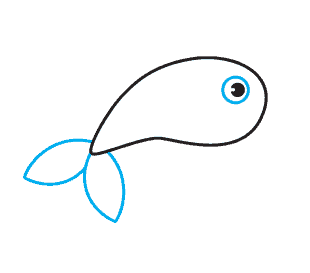Cách vẽ cá heo: Bước 3